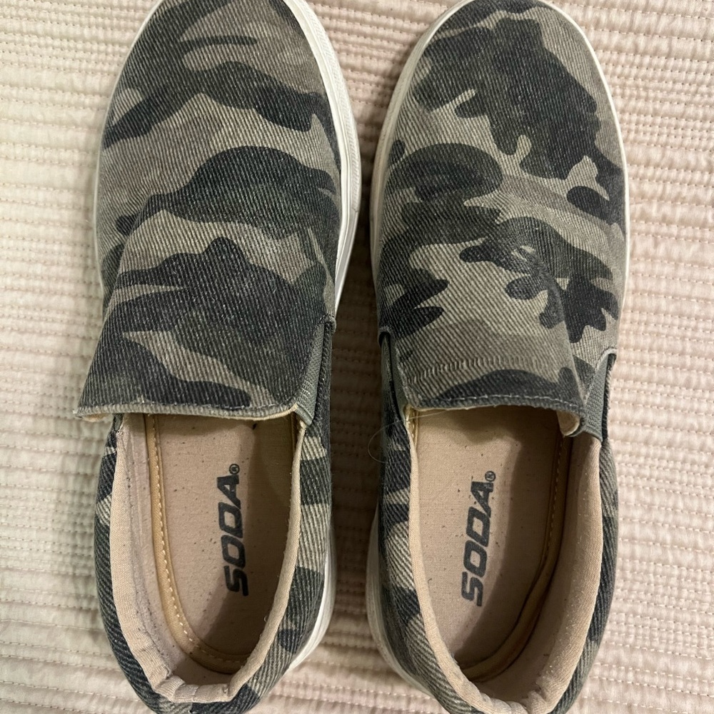 Soda Camouflage Slip-On Sneakers